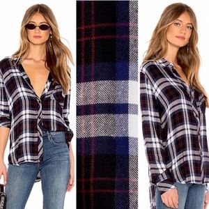 RAILS Hunter Navy Magenta White Plaid Flannel XS